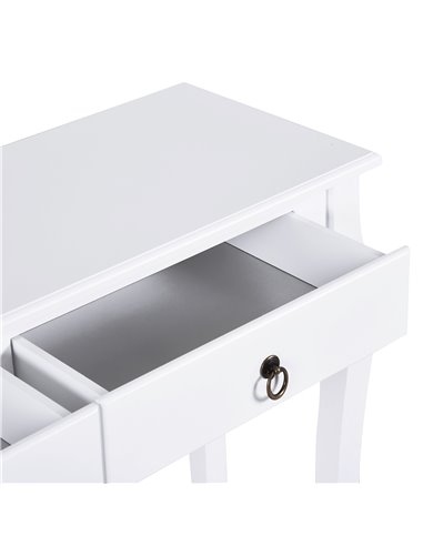 HOMCOM Modern Console Table, Sofa Side Desk with Storage Shelves & Drawers, for Living Room Entryway, Ivory White 831-182