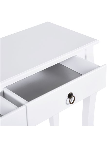 HOMCOM Modern Console Table, Sofa Side Desk with Storage Shelves & Drawers, for Living Room Entryway, Ivory White 831-182 - pic 60166 | FastDaddyshop