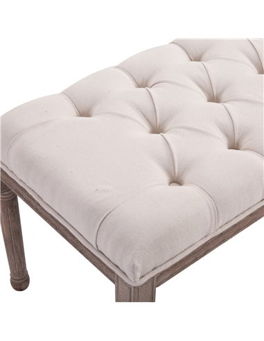 HOMCOM Chaise Lounge Sofa Bench, Chic Button Tufted, Fabric Cover, Wooden Legs, Padded Seat for Hallway, Bedroom, Beige 831-227V