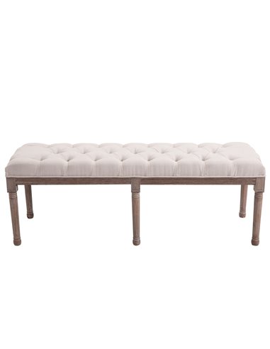 HOMCOM Chaise Lounge Sofa Bench, Chic Button Tufted, Fabric Cover, Wooden Legs, Padded Seat for Hallway, Bedroom, Beige 831-227V