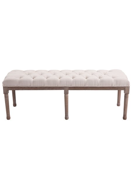 HOMCOM Chaise Lounge Sofa Bench, Chic Button Tufted, Fabric Cover, Wooden Legs, Padded Seat for Hallway, Bedroom, Beige 831-227V - pic 60182 | FastDaddyshop
