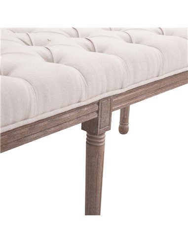 HOMCOM Chaise Lounge Sofa Bench, Chic Button Tufted, Fabric Cover, Wooden Legs, Padded Seat for Hallway, Bedroom, Beige 831-227V