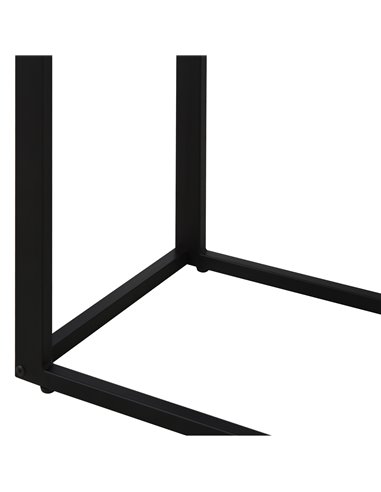 HOMCOM C-Shaped Sofa End Table, Metal Frame Accent Couch Table for Living Room, Bedroom, Brown and Black 833-194BN