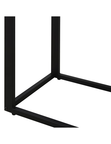 HOMCOM C-Shaped Sofa End Table, Metal Frame Accent Couch Table for Living Room, Bedroom, Brown and Black 833-194BN - pic 60221 | FastDaddyshop