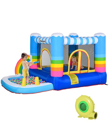 Outsunny 3+ Kids Bouncy Castle Inflatable Trampoline Water Pool with Blower Rainbow Design - pic 6029 | FastDaddyshop