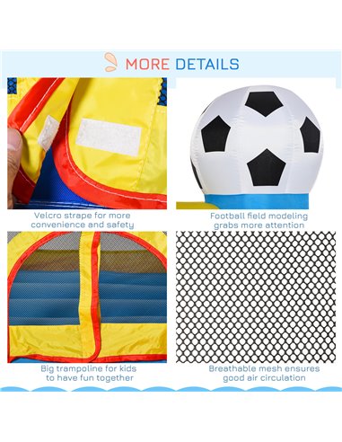Outsunny Kids Bouncy Castle House Inflatable Trampoline with Blower for Kids Age 3-12 Football Field Design 2.25 x 2.2 x 1.95m