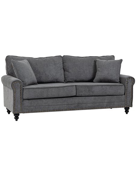 HOMCOM 2 Seater Sofas for Living Room, Fabric Sofa with Nailhead Trim, Loveseat with Cushions and Throw Pillows, Grey 839-499V71 - pic 60348 | FastDaddyshop