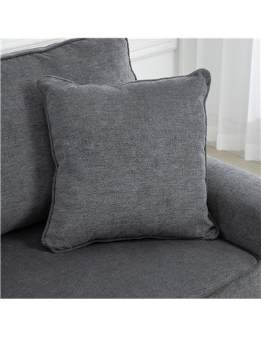 HOMCOM 2 Seater Sofas for Living Room, Fabric Sofa with Nailhead Trim, Loveseat with Cushions and Throw Pillows, Grey 839-499V71