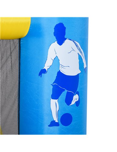 Outsunny Kids Bouncy Castle House Inflatable Trampoline with Blower for Kids Age 3-12 Football Field Design 2.25 x 2.2 x 1.95m
