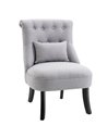 HOMCOM Fabric Single Sofa Dining Chair, Grey 833-727V71LG