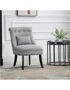 HOMCOM Fabric Single Sofa Dining Chair, Grey 833-727V71LG 2