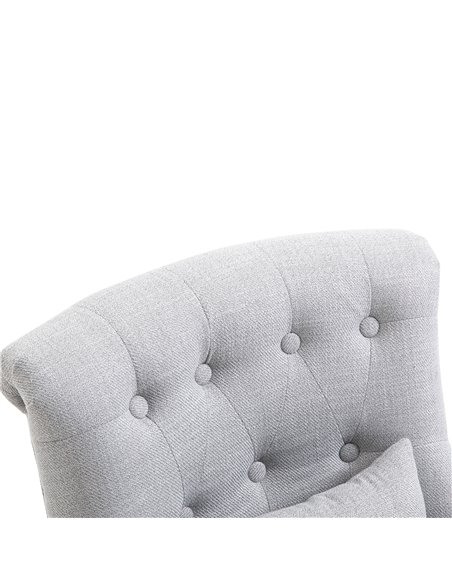 HOMCOM Fabric Single Sofa Dining Chair Tub Chair Upholstered W/ Pillow Solid Wood Leg Home Living Room Furniture Grey 833-727V71 - pic 60408 | FastDaddyshop