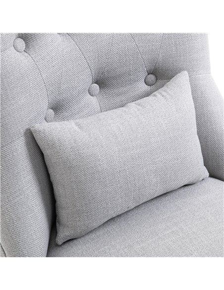 HOMCOM Fabric Single Sofa Dining Chair Tub Chair Upholstered W/ Pillow Solid Wood Leg Home Living Room Furniture Grey 833-727V71 - pic 60409 | FastDaddyshop