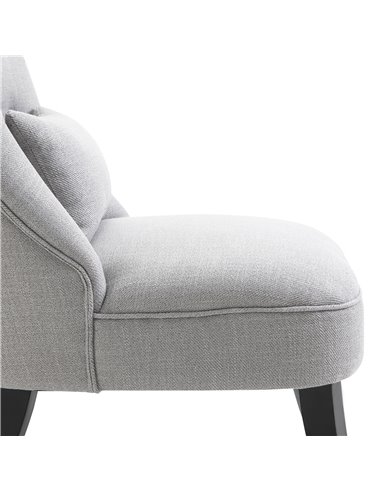 HOMCOM Fabric Single Sofa Dining Chair Tub Chair Upholstered W/ Pillow Solid Wood Leg Home Living Room Furniture Grey 833-727V71
