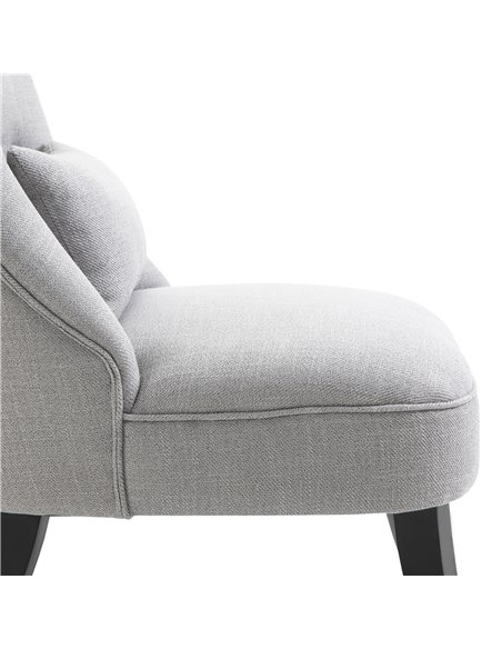 HOMCOM Fabric Single Sofa Dining Chair Tub Chair Upholstered W/ Pillow Solid Wood Leg Home Living Room Furniture Grey 833-727V71 - pic 60410 | FastDaddyshop