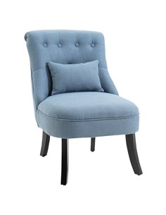 HOMCOM Fabric Single Sofa Dining Chair, Blue 833-727V71LB