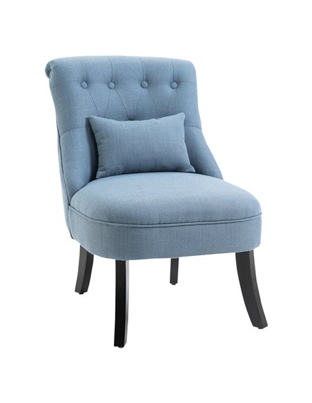 HOMCOM Fabric Single Sofa Dining Chair, Blue 833-727V71LB - pic 60411 | FastDaddyshop