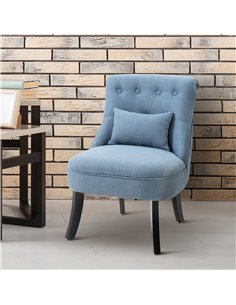 HOMCOM Fabric Single Sofa Dining Chair, Blue 833-727V71LB 2