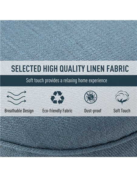 HOMCOM Fabric Single Sofa Dining Chair Tub Chair Upholstered W/ Pillow Solid Wood Leg Home Living Room Furniture Blue 833-727V71 - pic 60415 | FastDaddyshop