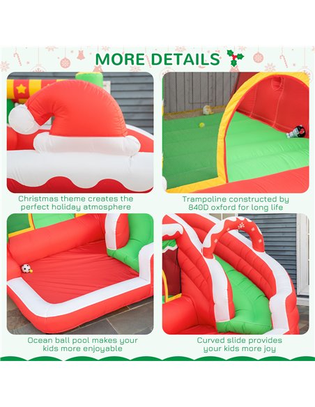 Outsunny Kids Bounce Castle House Inflatable Trampoline Slide Water Pool Climbing Wall 4 in 1 with Inflator Carrybag for Kids Ag - pic 6043 | FastDaddyshop