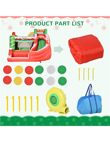 Outsunny Kids Bounce Castle House Inflatable Trampoline Slide Water Pool Climbing Wall 4 in 1 with Inflator Carrybag for Kids Ag - pic 6044 | FastDaddyshop