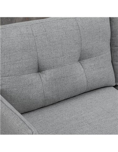 HOMCOM 2 Seater Sofas for Living Room, Fabric Couch, Button Tufted Love Seat with Cushions, Grey 839-622V70GY