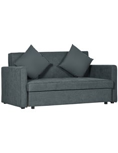 HOMCOM 2 Seater Sofa Bed, Convertible Bed Settee, Dark Grey 839-845V70CG