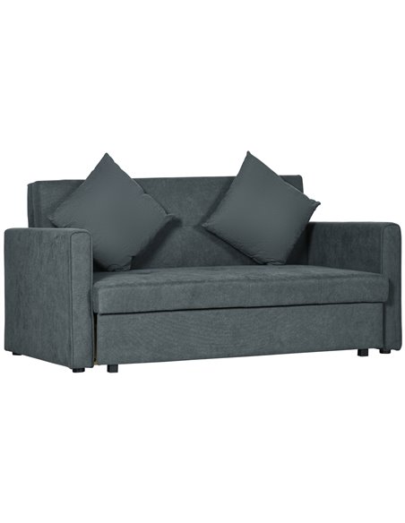 HOMCOM 2 Seater Sofa Bed, Convertible Bed Settee, Dark Grey 839-845V70CG - pic 60447 | FastDaddyshop