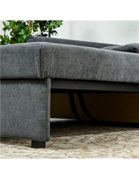 HOMCOM 2 Seater Sofa Bed, Convertible Bed Settee, Modern Fabric Loveseat Sofa Couch w/ 2 Cushions, Hidden Storage for Guest Room - pic 60455 | FastDaddyshop