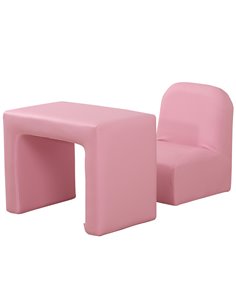 HOMCOM 2 In 1 Toddler Sofa Chair,  48 x 44 x 41 cm, for Game Relax Playroom, Pink 310-021V70PK