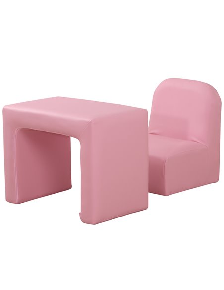 HOMCOM 2 In 1 Toddler Sofa Chair,  48 x 44 x 41 cm, for Game Relax Playroom, Pink 310-021V70PK - pic 60456 | FastDaddyshop