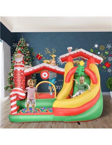 Outsunny Kids Bounce Castle Inflatable House Trampoline Slide Water Pool Climbing Wall 4 in 1 with Inflator Carrybag for Kids Ag
