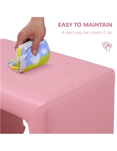 HOMCOM 2 In 1 Toddler Sofa Chair,  48 x 44 x 41 cm, for Game Relax Playroom, Pink 310-021V70PK
