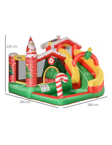 Outsunny Kids Bounce Castle Inflatable House Trampoline Slide Water Pool Climbing Wall 4 in 1 with Inflator Carrybag for Kids Ag