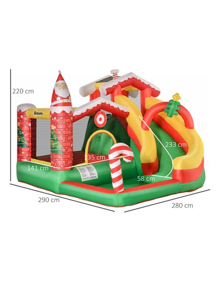 Outsunny Kids Bounce Castle Inflatable House Trampoline Slide Water Pool Climbing Wall 4 in 1 with Inflator Carrybag for Kids Ag - pic 6047 | FastDaddyshop