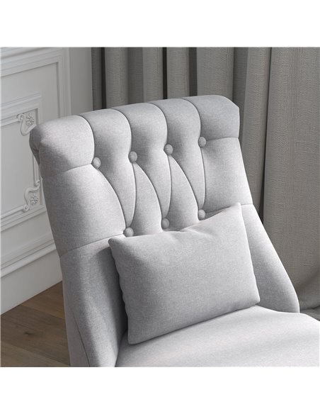 HOMCOM Fabric Single Sofa Dining Chair Tub Chair Upholstered W/ Pillow Solid Wood Leg Home Living Room Furniture Set of 2 Grey 8 - pic 60498 | FastDaddyshop