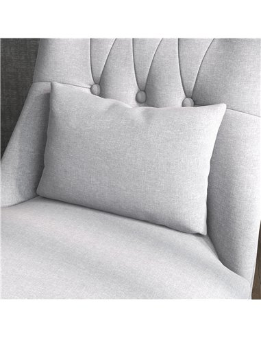 HOMCOM Fabric Single Sofa Dining Chair Tub Chair Upholstered W/ Pillow Solid Wood Leg Home Living Room Furniture Set of 2 Grey 8
