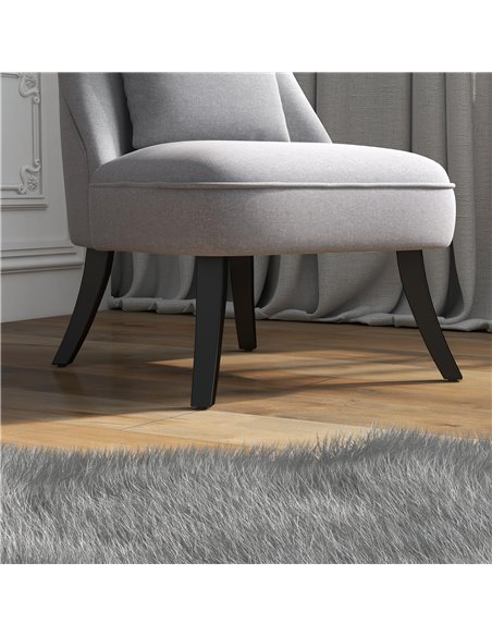 HOMCOM Fabric Single Sofa Dining Chair Tub Chair Upholstered W/ Pillow Solid Wood Leg Home Living Room Furniture Set of 2 Grey 8 - pic 60500 | FastDaddyshop