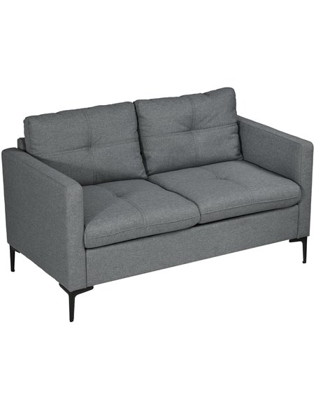 HOMCOM 133cm Loveseat Sofa, Modern Fabric Couch, Dark Grey 839-901V70CG - pic 60510 | FastDaddyshop