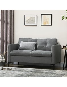HOMCOM 133cm Loveseat Sofa, Modern Fabric Couch, Dark Grey 839-901V70CG 2