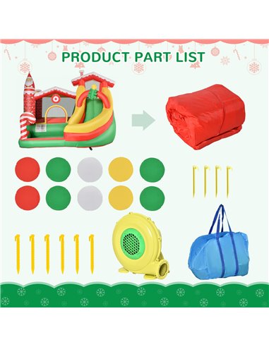 Outsunny Kids Bounce Castle Inflatable House Trampoline Slide Water Pool Climbing Wall 4 in 1 with Inflator Carrybag for Kids Ag