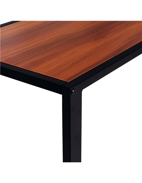 HOMCOM C-Shaped Sofa End Table Set of 2, Metal Frame Accent Couch Table for Living Room, Bedroom, Walnut and Black 838-P018 - pic 60526 | FastDaddyshop
