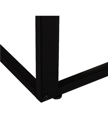 HOMCOM C-Shaped Sofa End Table Set of 2, Metal Frame Accent Couch Table for Living Room, Bedroom, Walnut and Black 838-P018