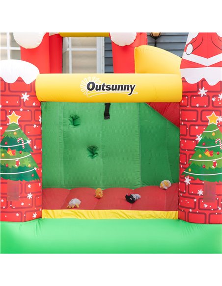 Outsunny Kids Bounce Castle Inflatable House Trampoline Slide Water Pool Climbing Wall 4 in 1 with Inflator Carrybag for Kids Ag - pic 6053 | FastDaddyshop