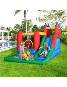 Outsunny 3+ Kids Bouncy Castle 6 in 1 for Climbing, Bouncing and Sliding 2