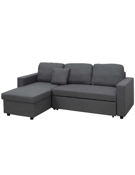 HOMCOM Corner Sofa Bed with Storage, 3 Seater Pull Out Sofa Bed, Dark Grey 839-468V71CG - pic 60546 | FastDaddyshop