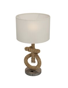 HOMCOM Nautical LED Table Lamp with USB Charging Port, Beige B31-462V70CW