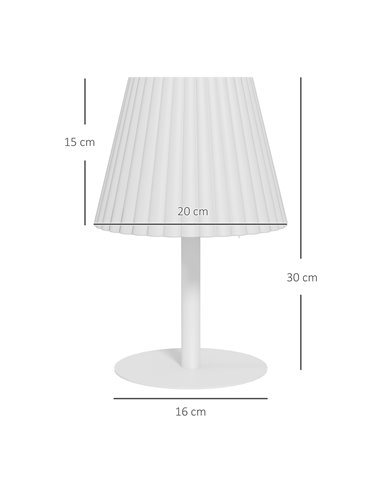 Outsunny Outdoor Solar Table Lamp, Cordless LED Desk Lamp with Rechargeable Battery, Dimming Brightness, USB, Auto On/Off B31-47