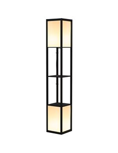 HOMCOM Modern Shelf Floor Lamp with Dual Ambient Light, Black B31-331V70BK