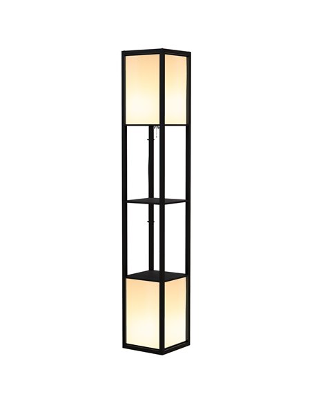 HOMCOM Modern Shelf Floor Lamp with Dual Ambient Light, Black B31-331V70BK - pic 60618 | FastDaddyshop